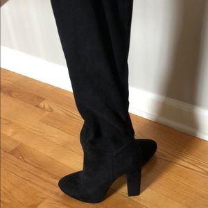 Jessica Simpson black thigh high booties